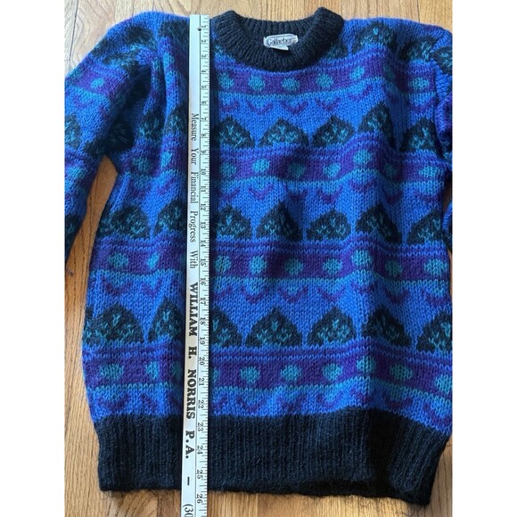 Vintage 90s Gallagher Women's Med Mohair Wool Blend Pull Over Sweater Purple - Picture 5 of 8